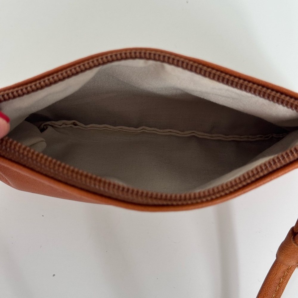 Born Leather Zip Wristlet Soft Camel Zip Strap‎ - Picture 4 of 6